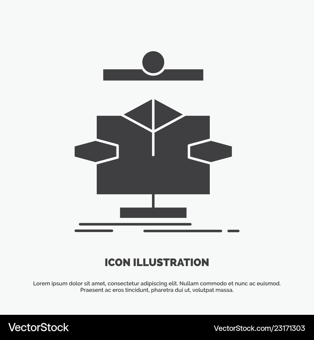 Algorithm chart data diagram flow icon glyph gray Algorithm chart data diagram flow icon glyph gray vector image