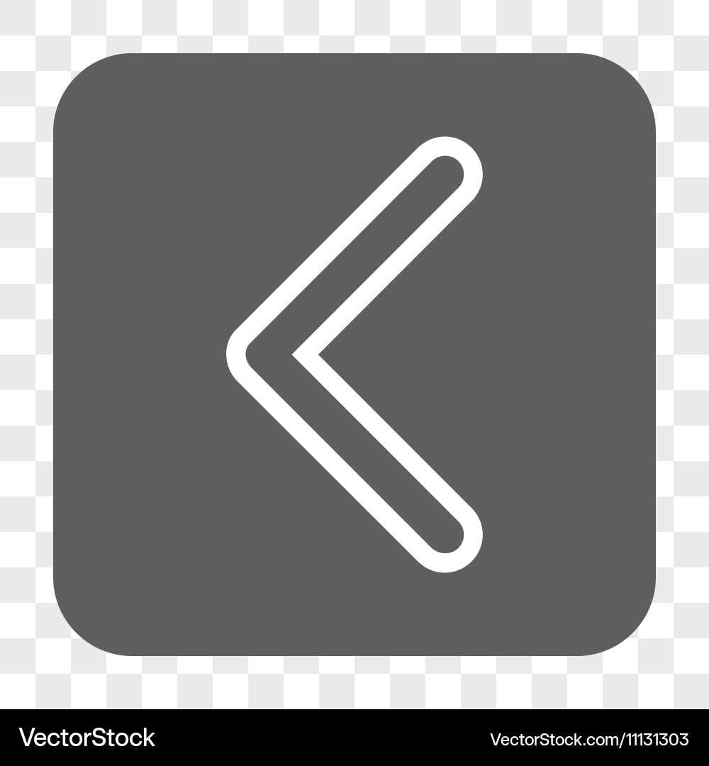 Arrowhead left rounded square button vector image