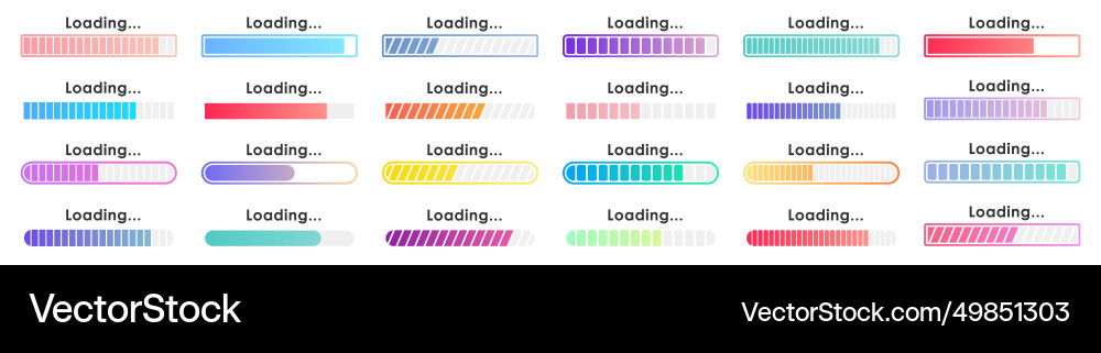 Big set loading icons load progress bar vector image