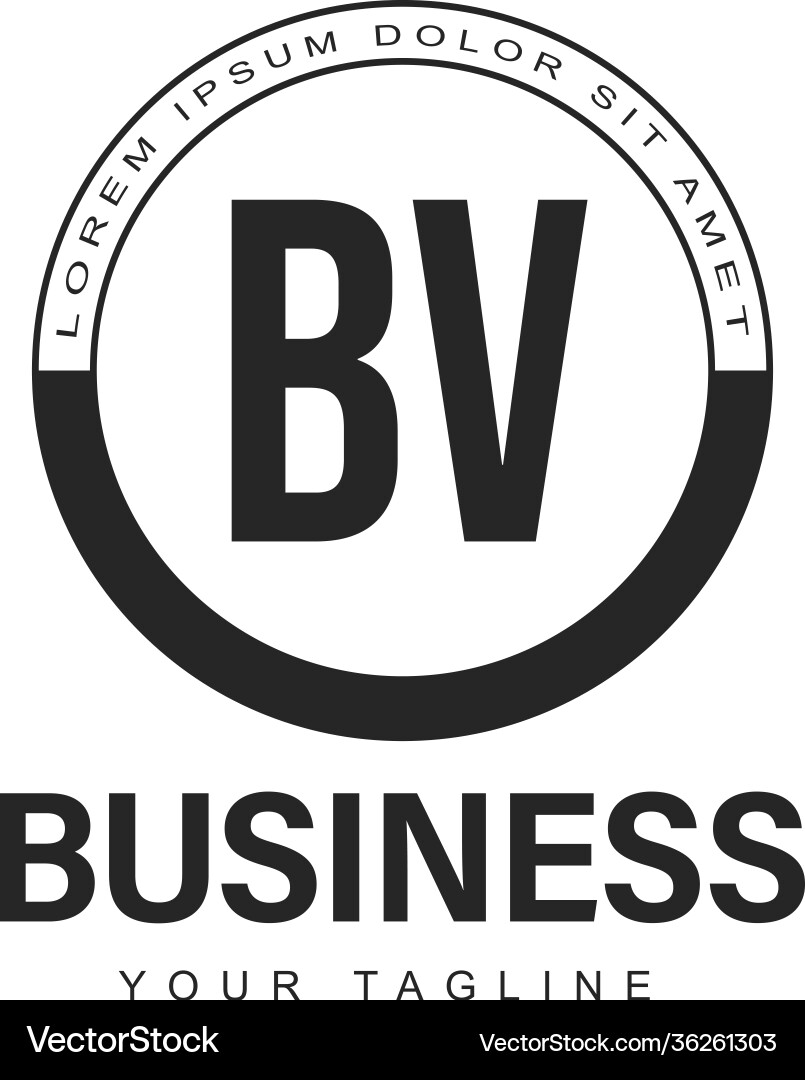 Bv initial a logo design with abstract style Bv initial a logo design with abstract style Vector Image