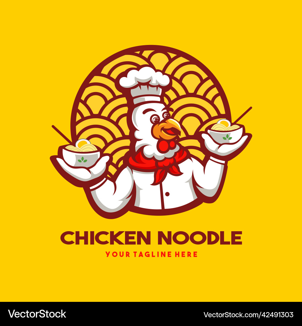 Chicken Nudel Restaurant Maskottchen Chicken Nudel Restaurant Maskottchen vektorbild