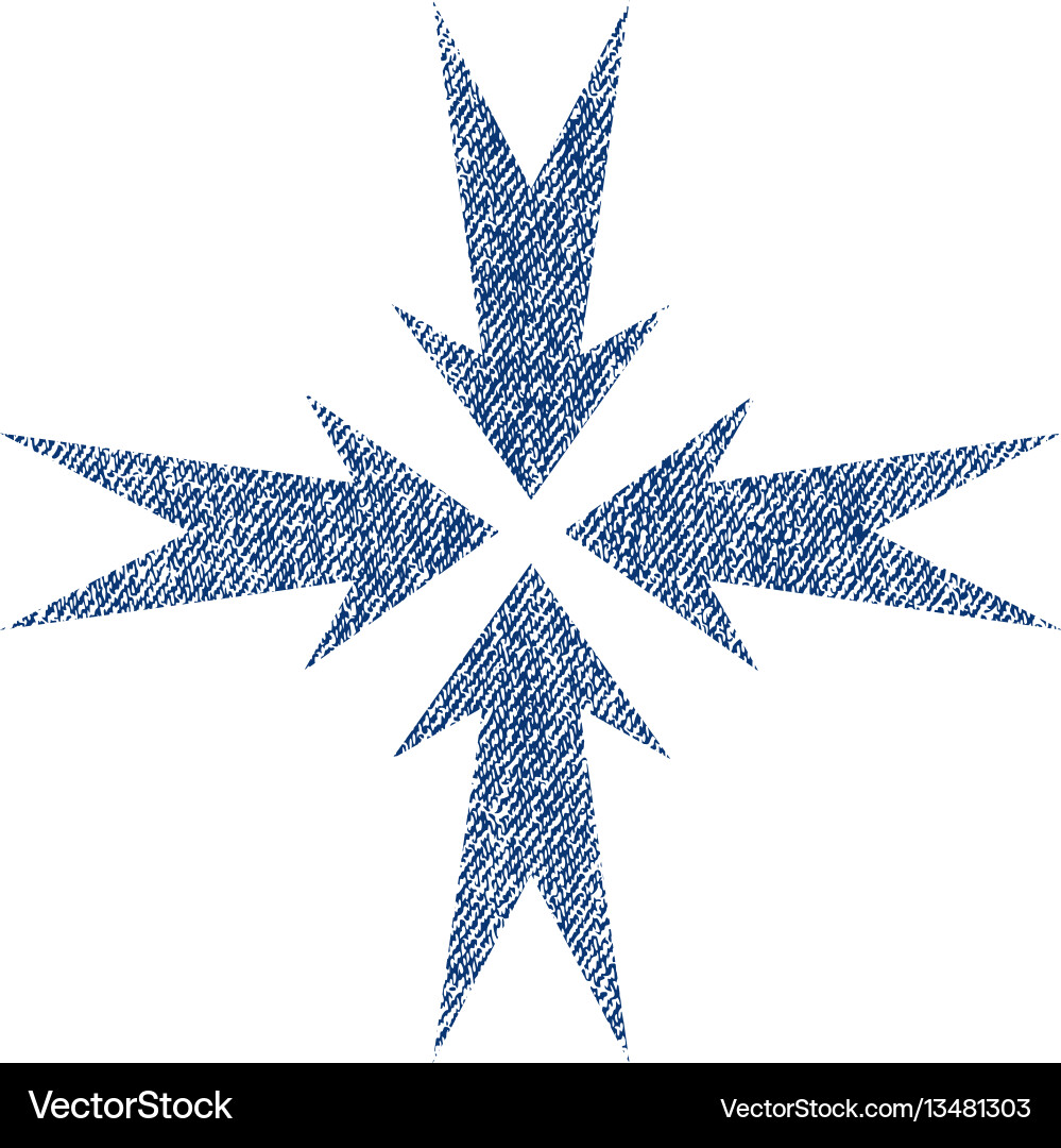 Compression arrows fabric textured icon Compression arrows fabric textured icon vector image