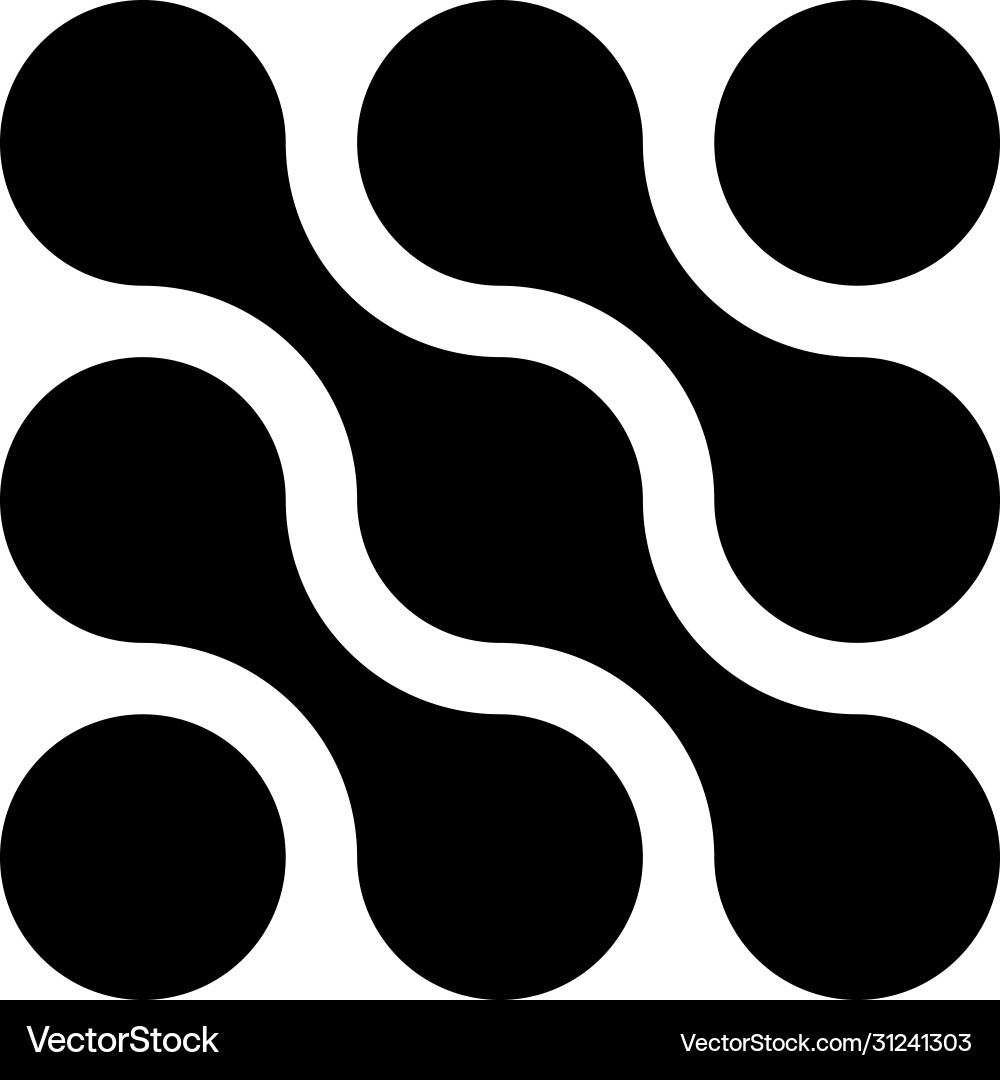 Connected dots in a shape square black Connected dots in a shape square black vector image