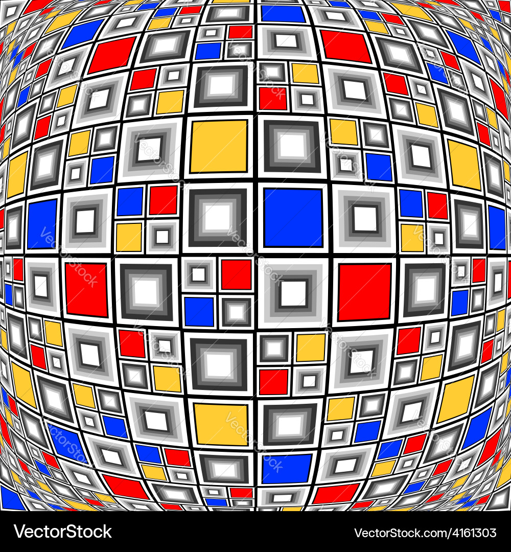 Design warped colorful checked mosaic pattern vector image