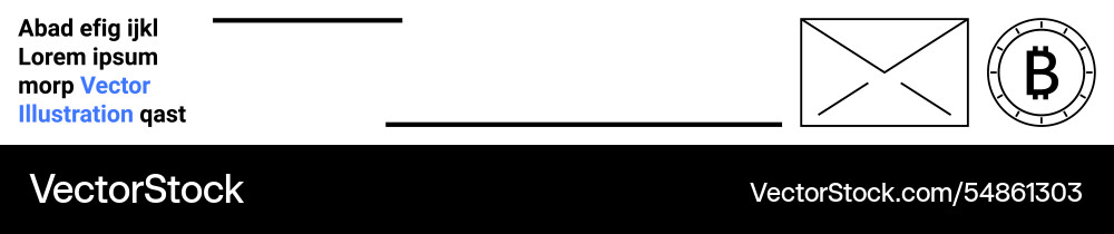 Email services linked with bitcoin transactions Email services linked with bitcoin transactions vector image