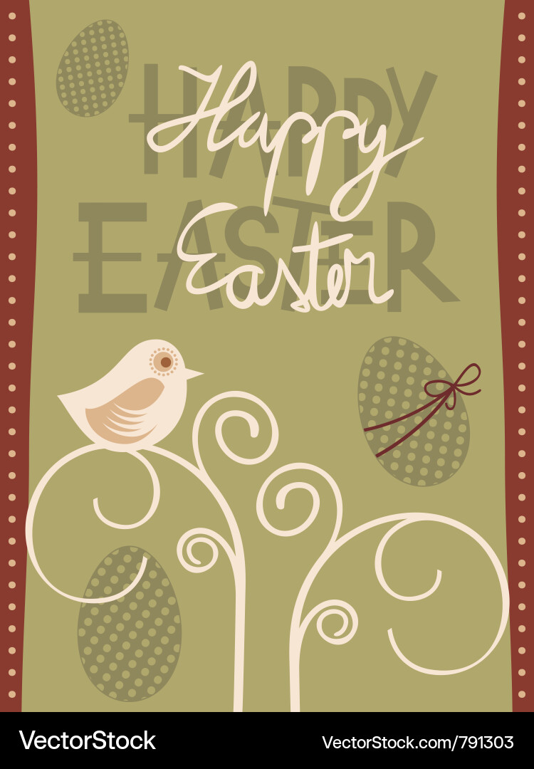Floral Easter Card Vector Image
