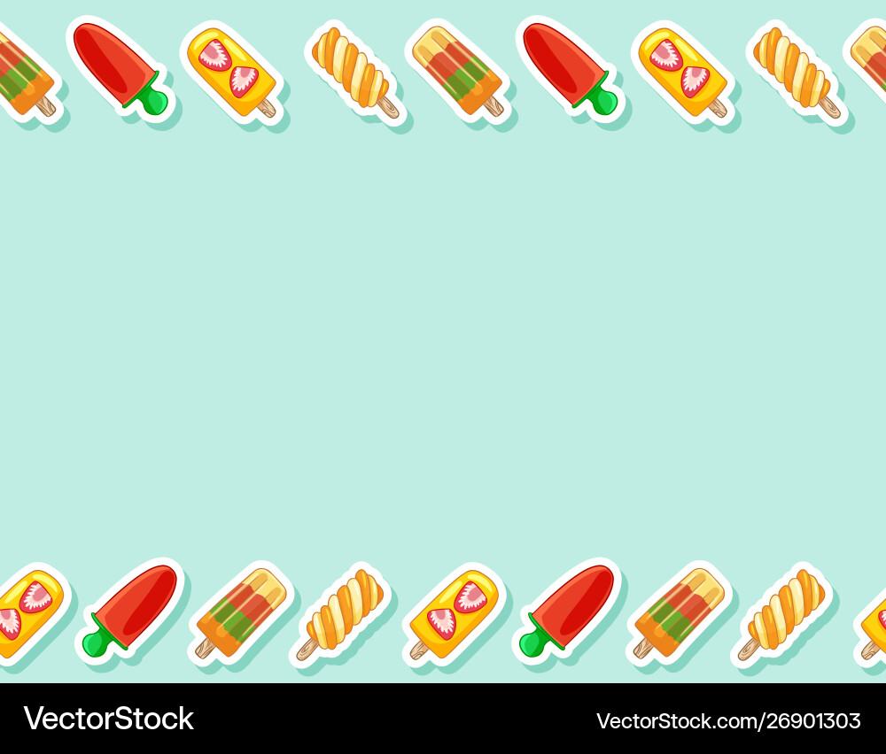 Fruit ice popsicle lollipop cream seamless Fruit ice popsicle lollipop cream seamless vector image