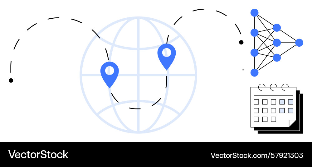 Global connectivity through machine learning Global connectivity through machine learning vector image