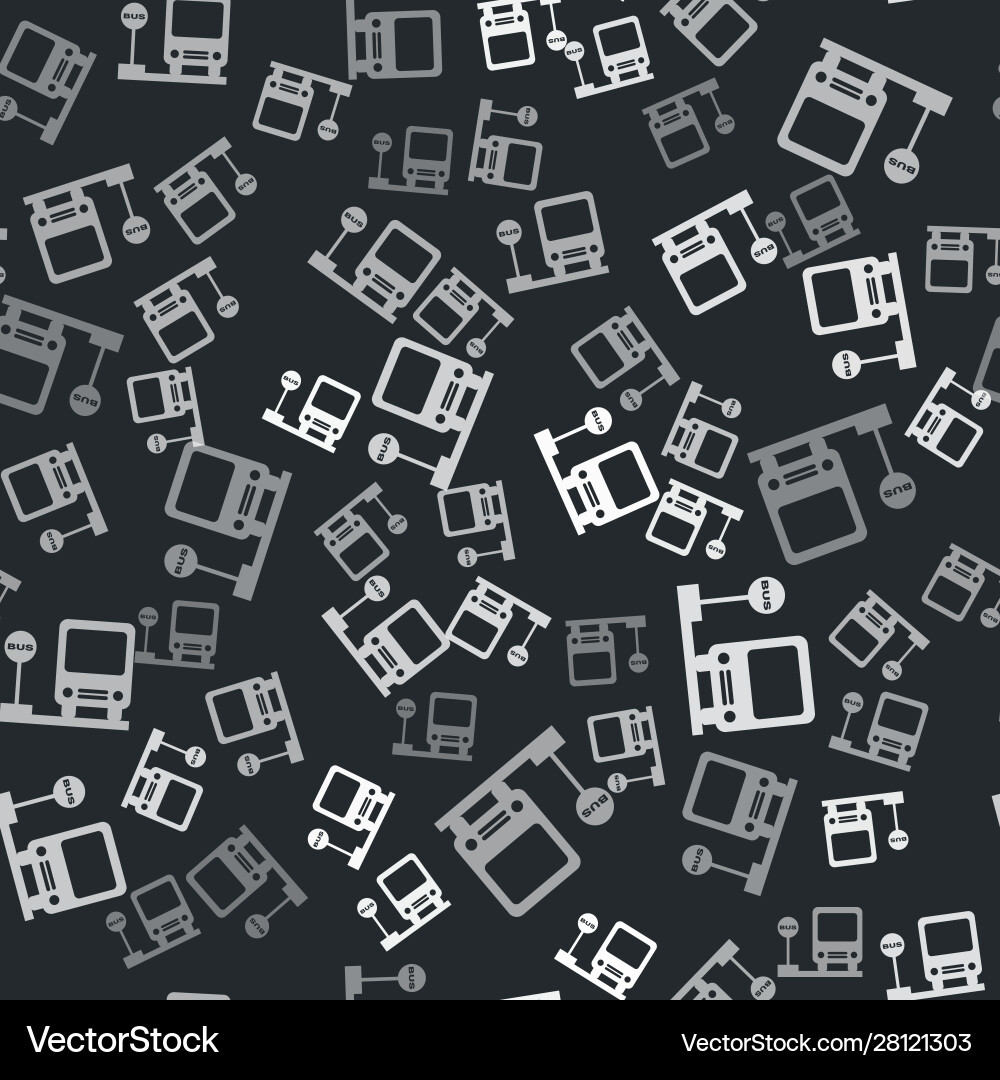 Grey bus stop icon isolated seamless pattern Grey bus stop icon isolated seamless pattern Vector Image