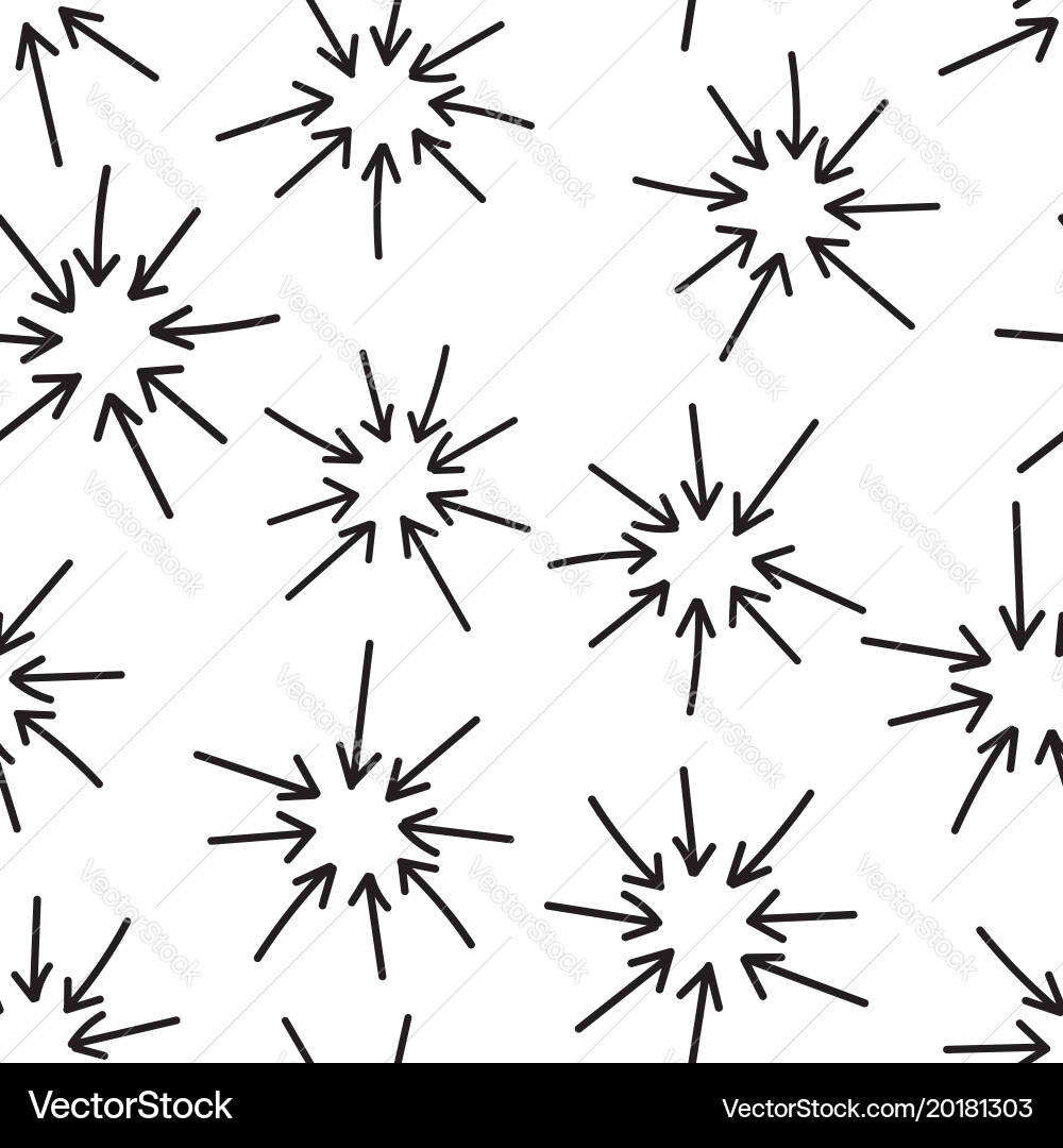 Hand drawn arrow icon seamless pattern background vector image