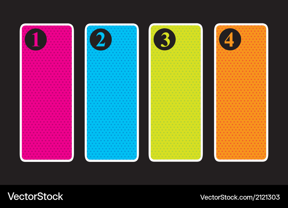 Labels with numbers over black background Vector Image