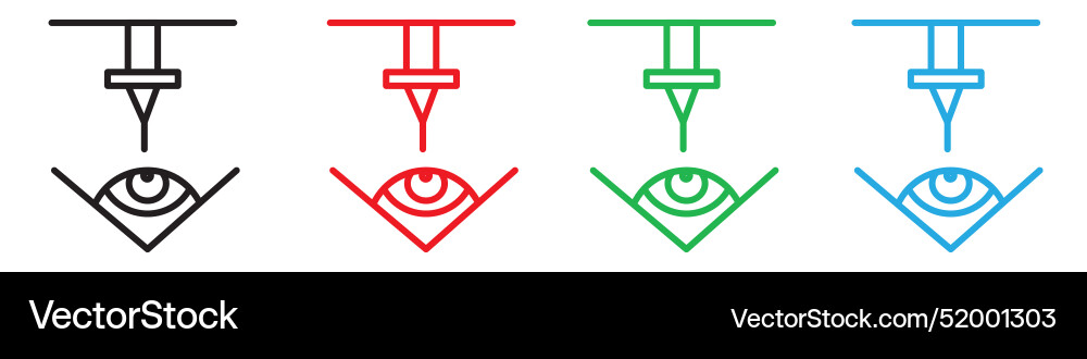 Lasik laser eye surgery icon line art Royalty Free Vector