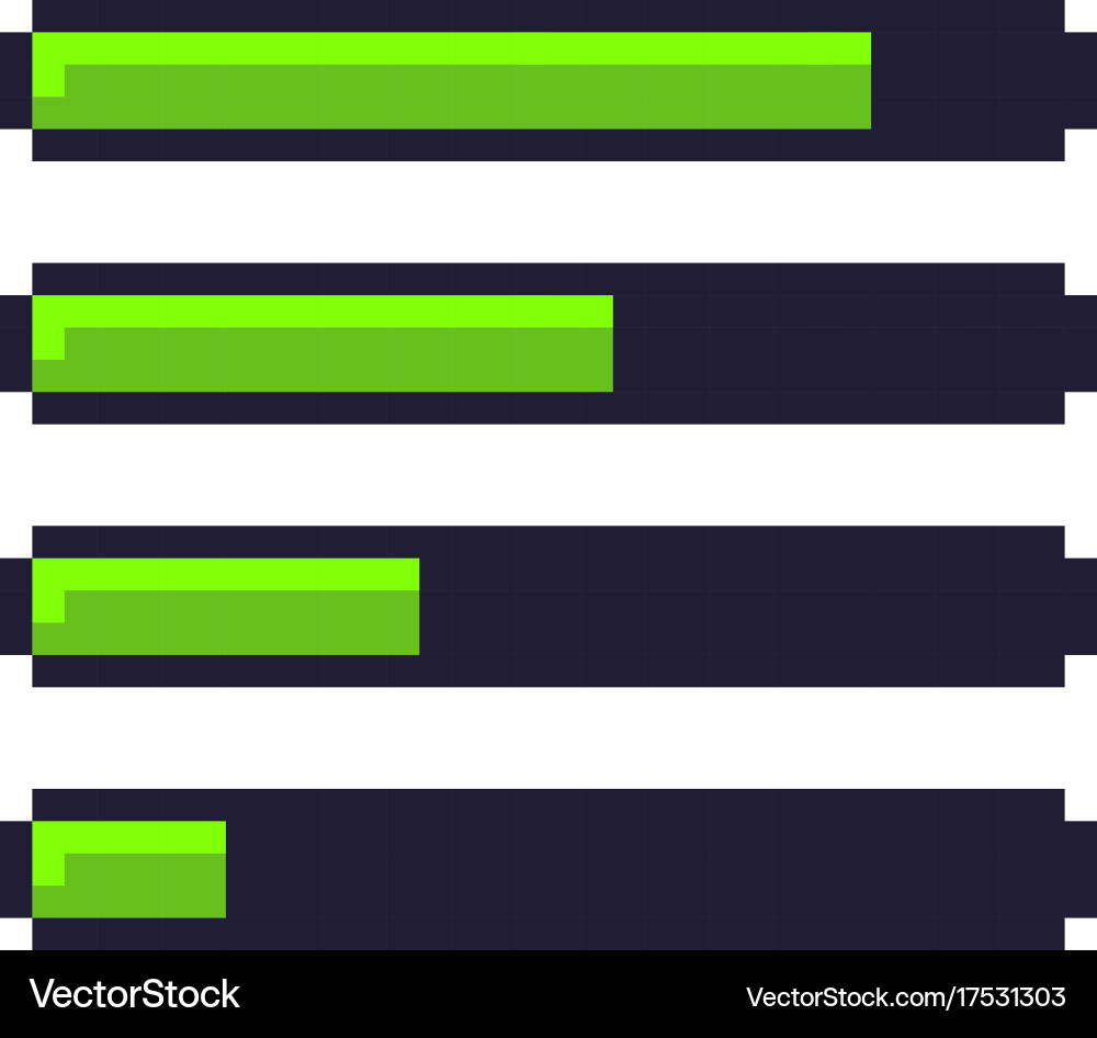 Loading progress bar pixel art cartoon retro game vector image