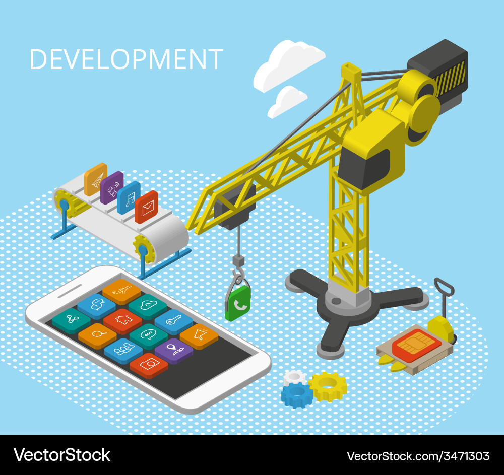 Mobile app development Vector Image