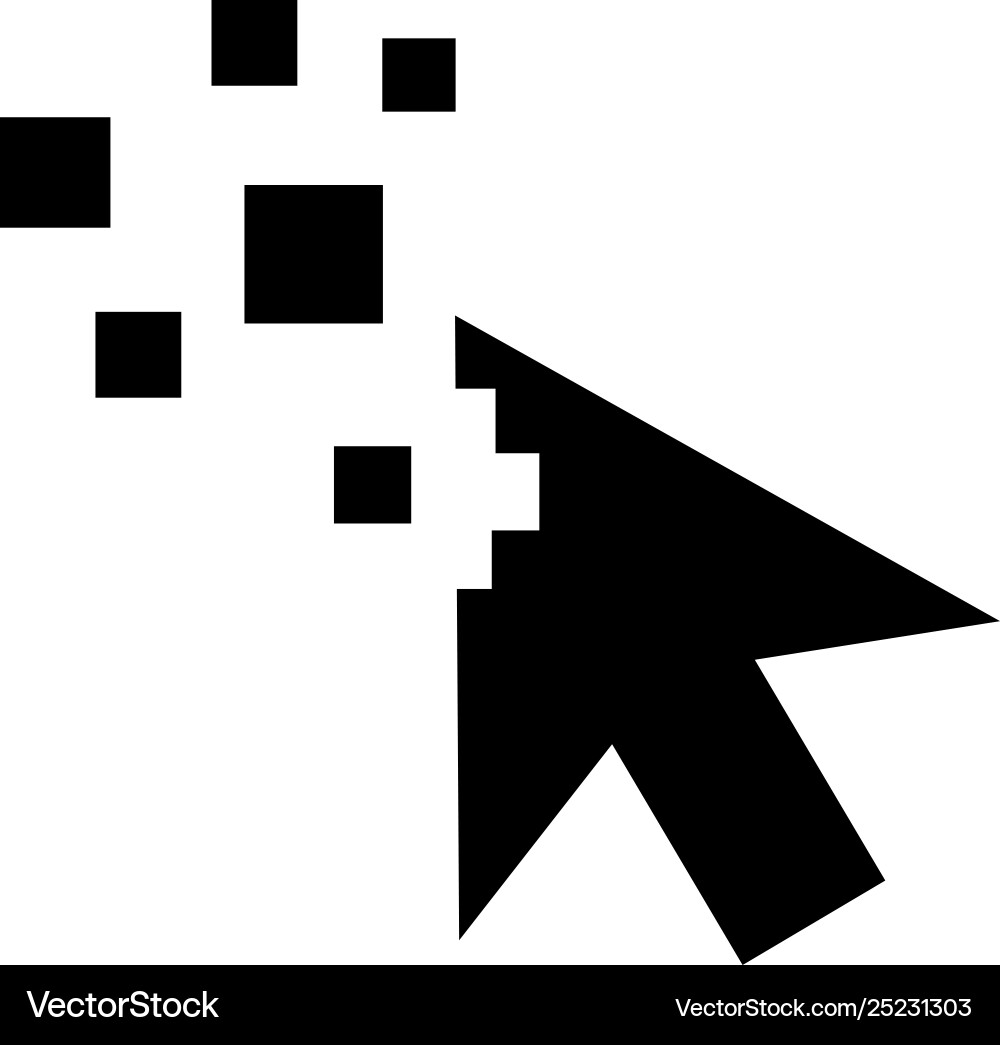 Mouse cursor icon in flat style for app ui vector image