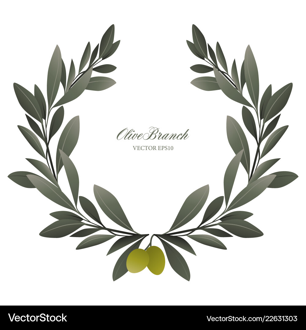 Olive branch wreath isolated Royalty Free Vector Image