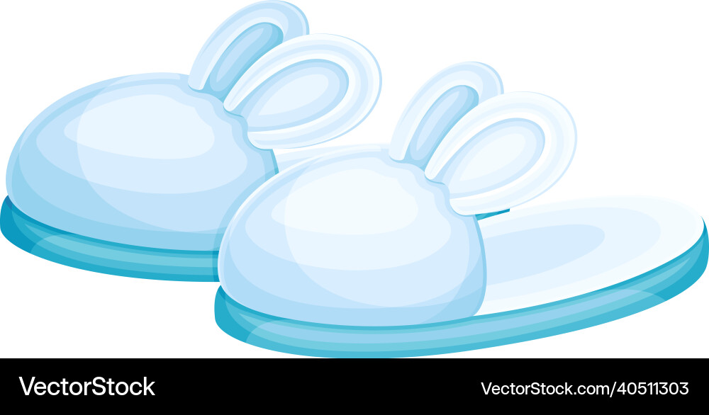 Pair of fuzzy rabbit slippers soft comfortable Pair of fuzzy rabbit slippers soft comfortable vector image