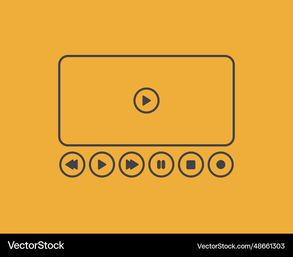 Player buttons play stop rewind forward pause Vector Image