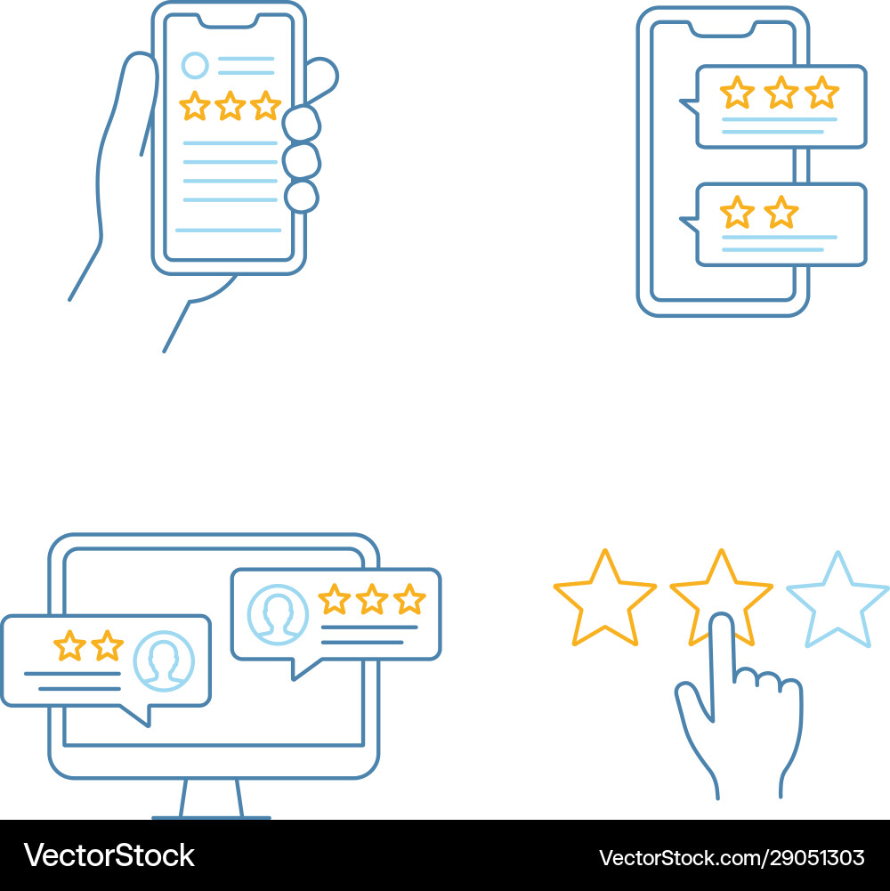 Rating color icons set Rating color icons set vector image