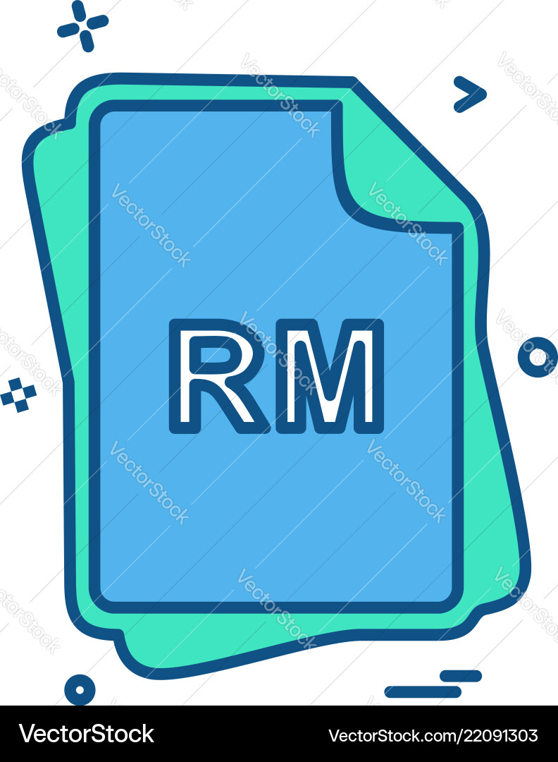 Rm file type icon design Rm file type icon design vector image