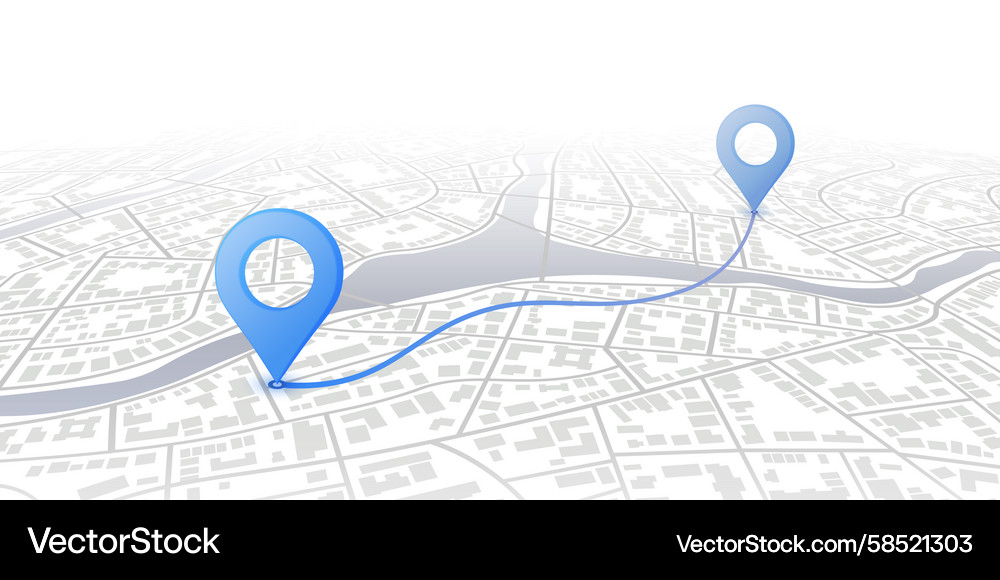 Road Navigation Route Map Vector Image