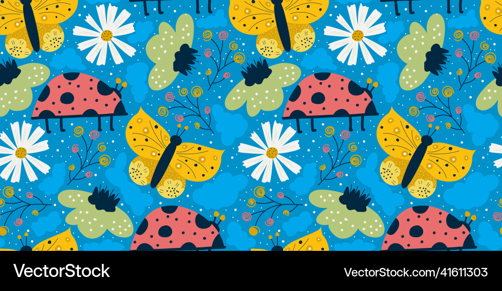 Scandinavian spring seamless pattern Scandinavian spring seamless pattern vector image