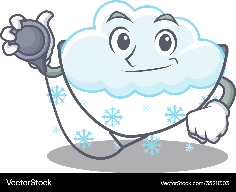 Schneewolke im Arzt Cartoon Charakter mit Werkzeugen Schneewolke im Arzt Cartoon Charakter mit Werkzeugen vektorbild