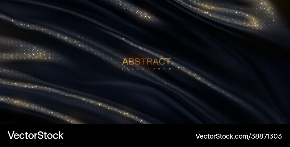 Schwarze wellige Textil mit goldenen Glitter Muster Schwarze wellige Textil mit goldenen Glitter Muster vektorbild