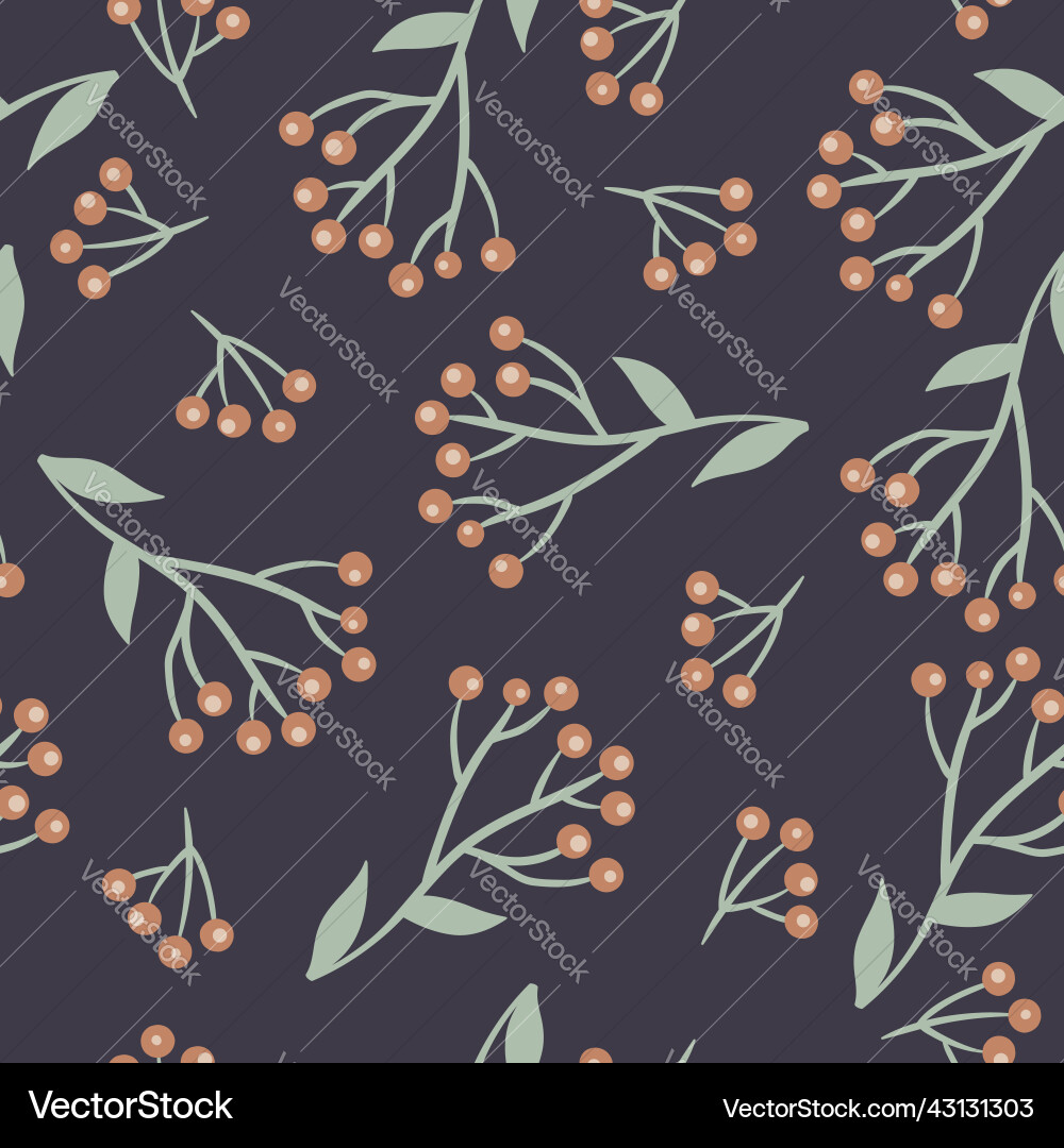 Seamless pattern with berries on a dark background Seamless pattern with berries on a dark background vector image