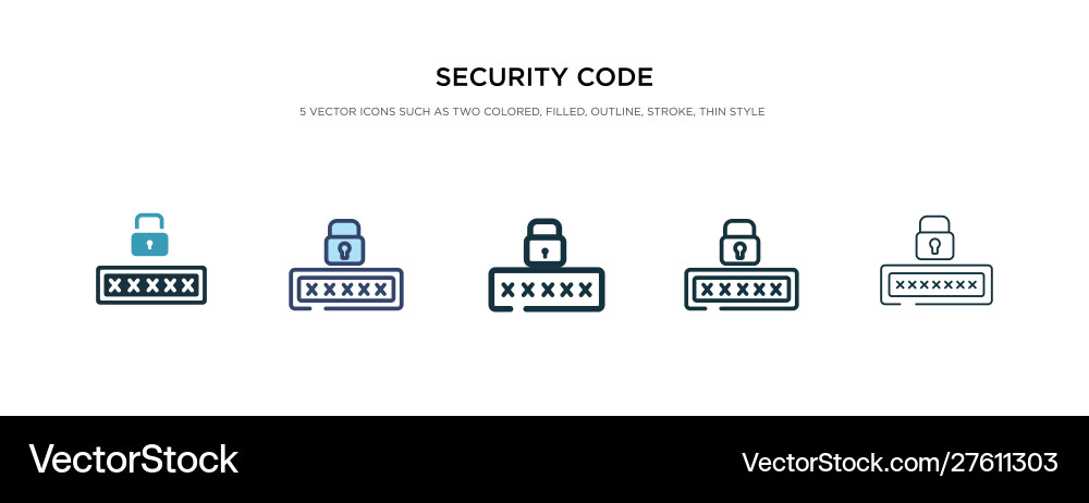 Security code icon in different style two Security code icon in different style two vector image
