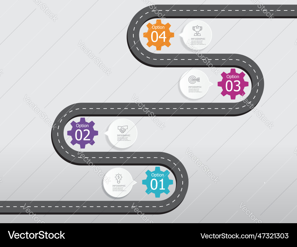 Steps roadmap timeline infographic element report vector image