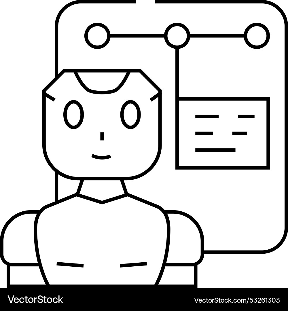 Support chat bot line icon Support chat bot line icon vector image