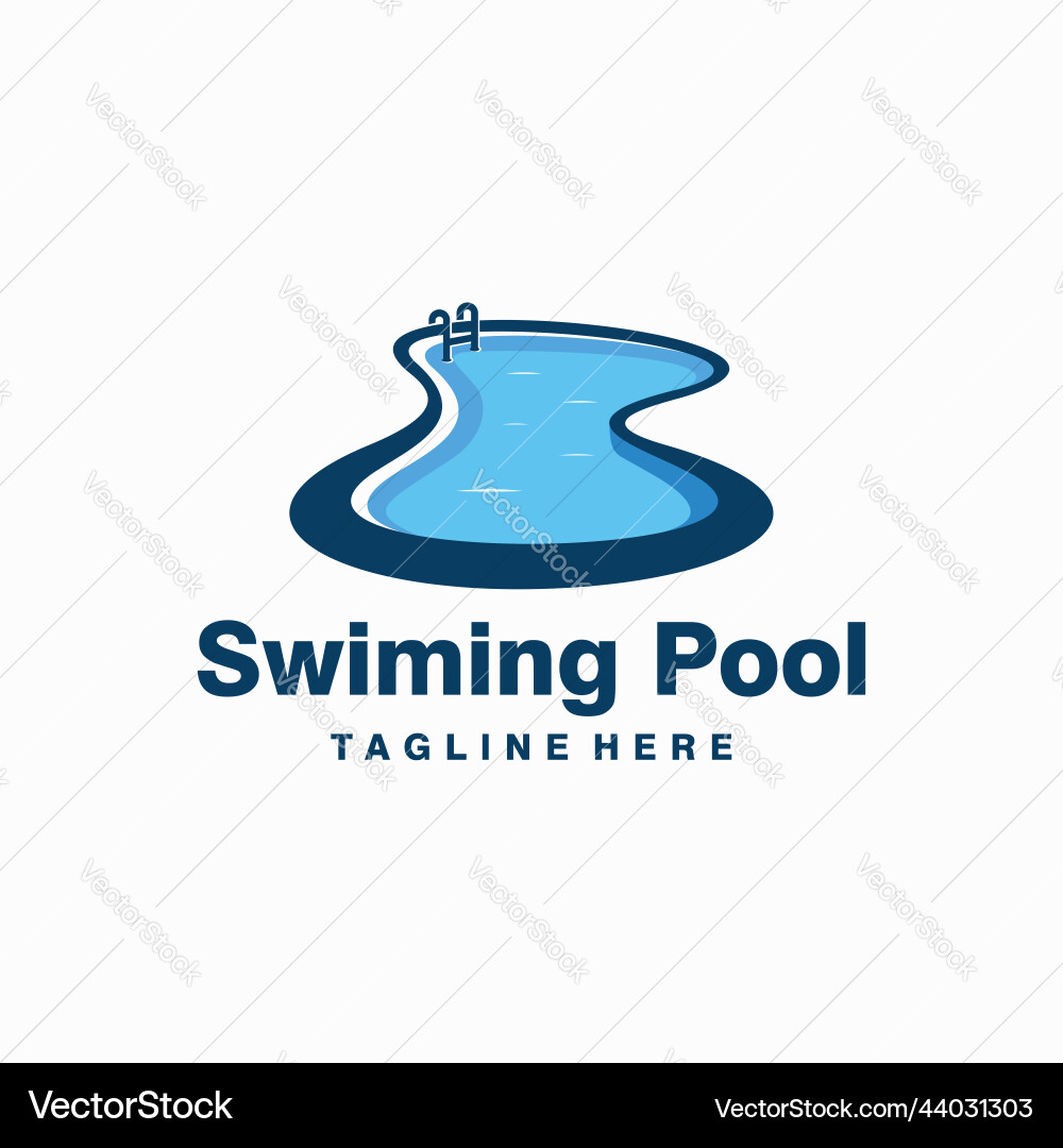 Swimming pool logo template Royalty Free Vector Image