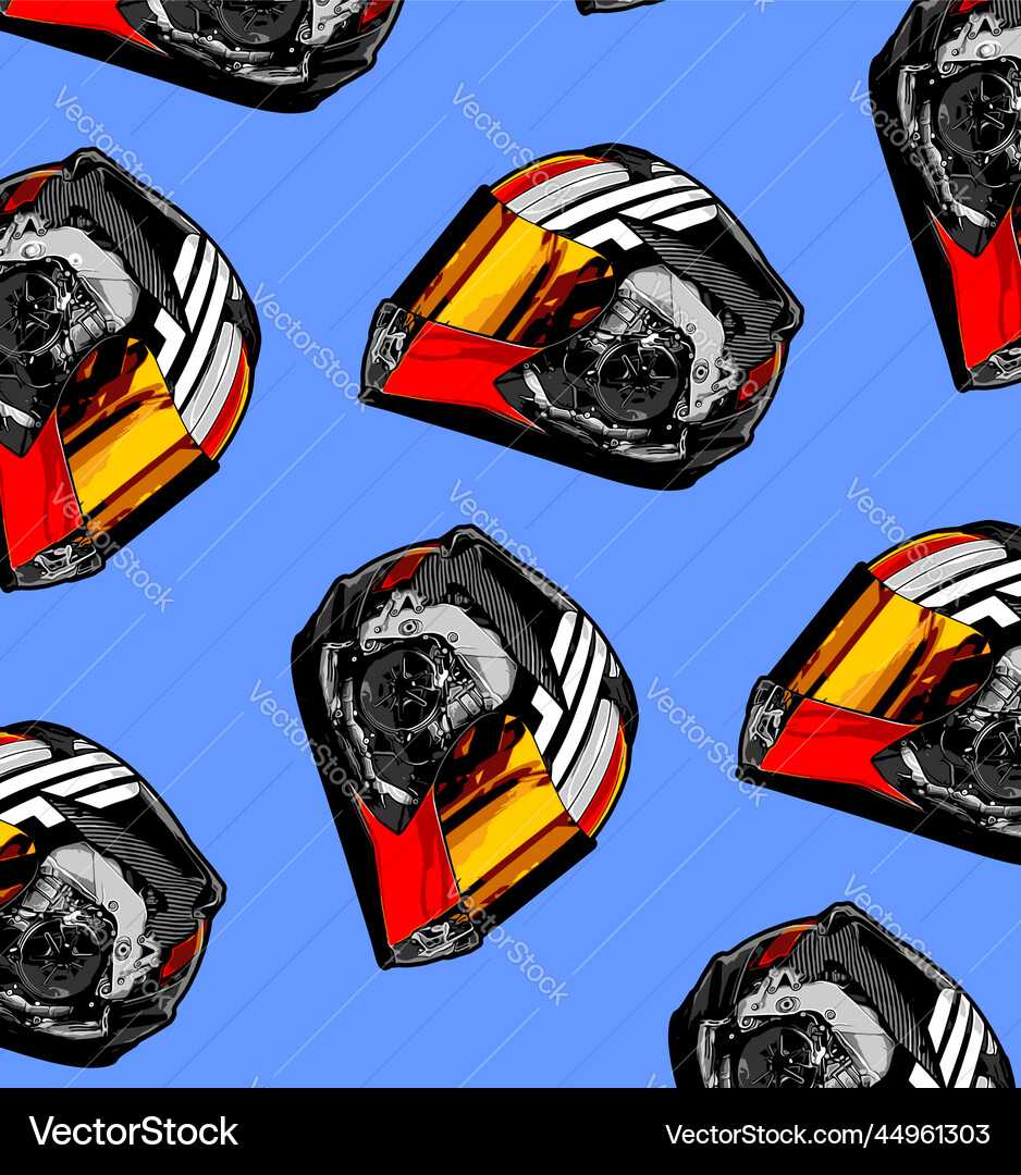 White background machine pattern helmet Vector Image