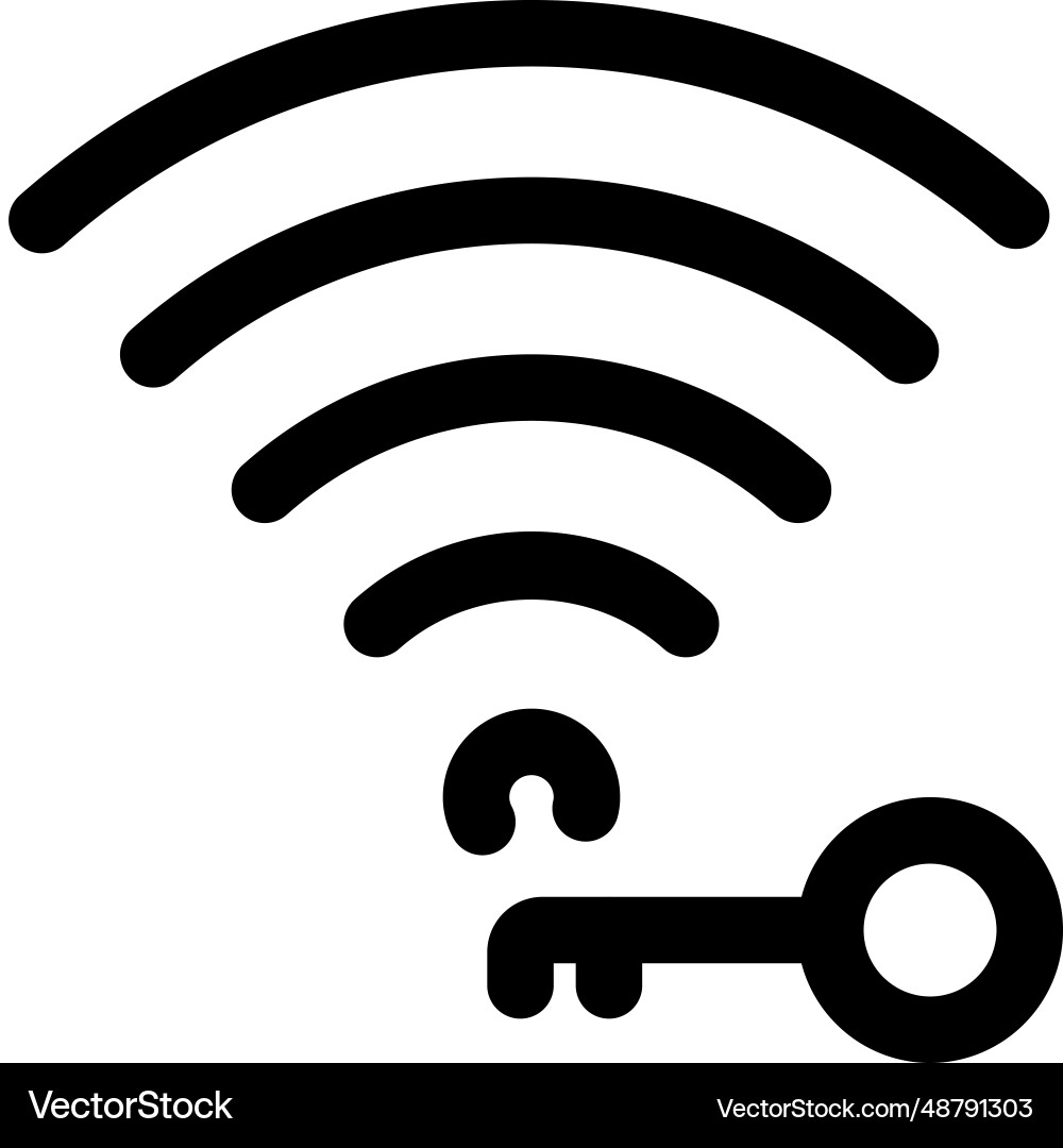 Wireless security key to improve network vector image