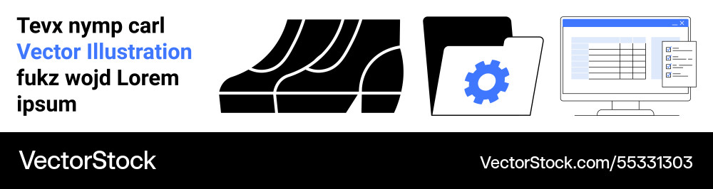 Workflow automation concept with folder gear icon Vector Image