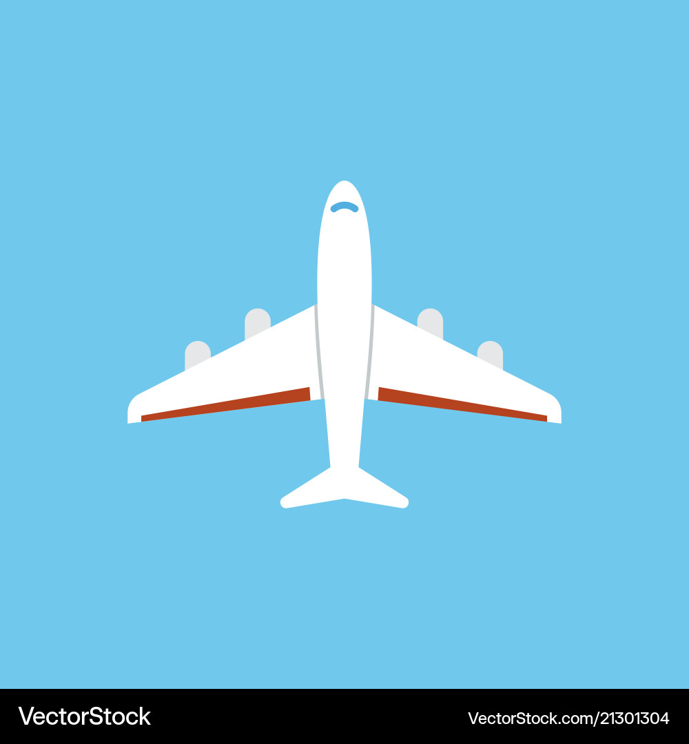 Airplane icon - flat isolated – Royalty-Free Vector | VectorStock, image size:1000x1080