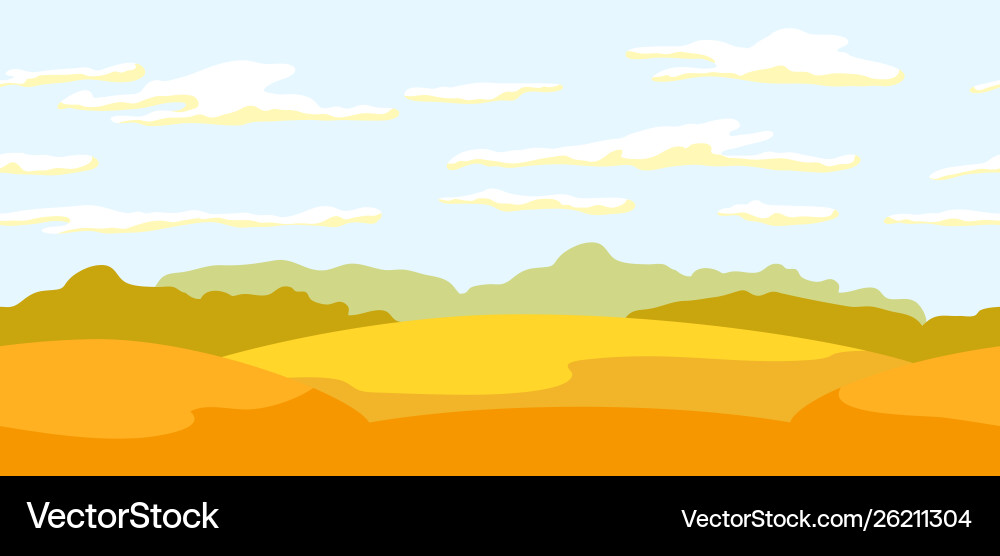 Autumn Landscape with Trees and Hills vector image