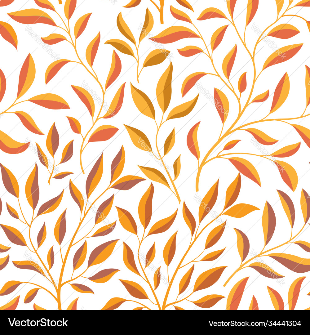 Autumn Leaf Branch Pattern Vector Image