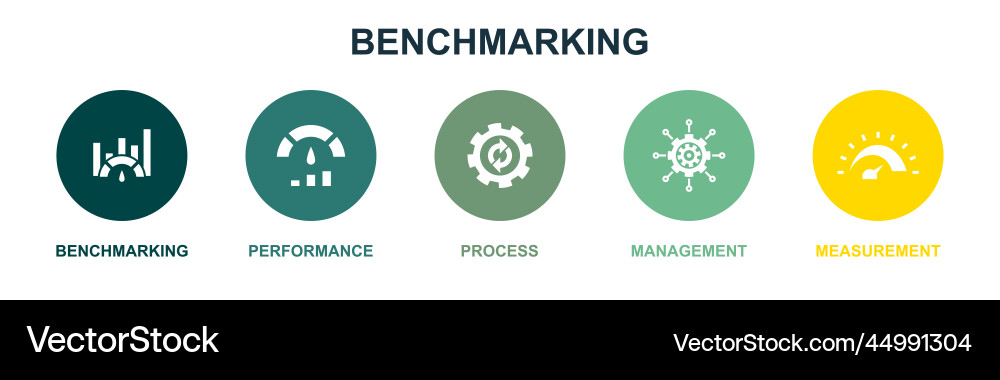 Benchmarking performance process management vector image