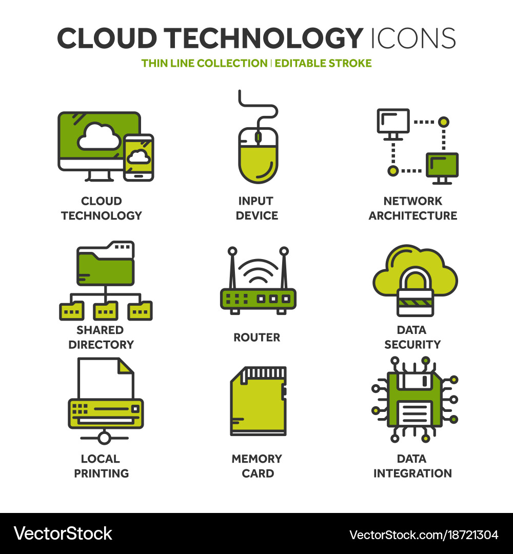 Cloud computing internet technology online Vector Image