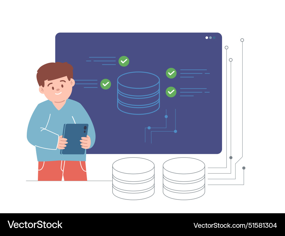 Data scientist database engineer center Data scientist database engineer center vector image