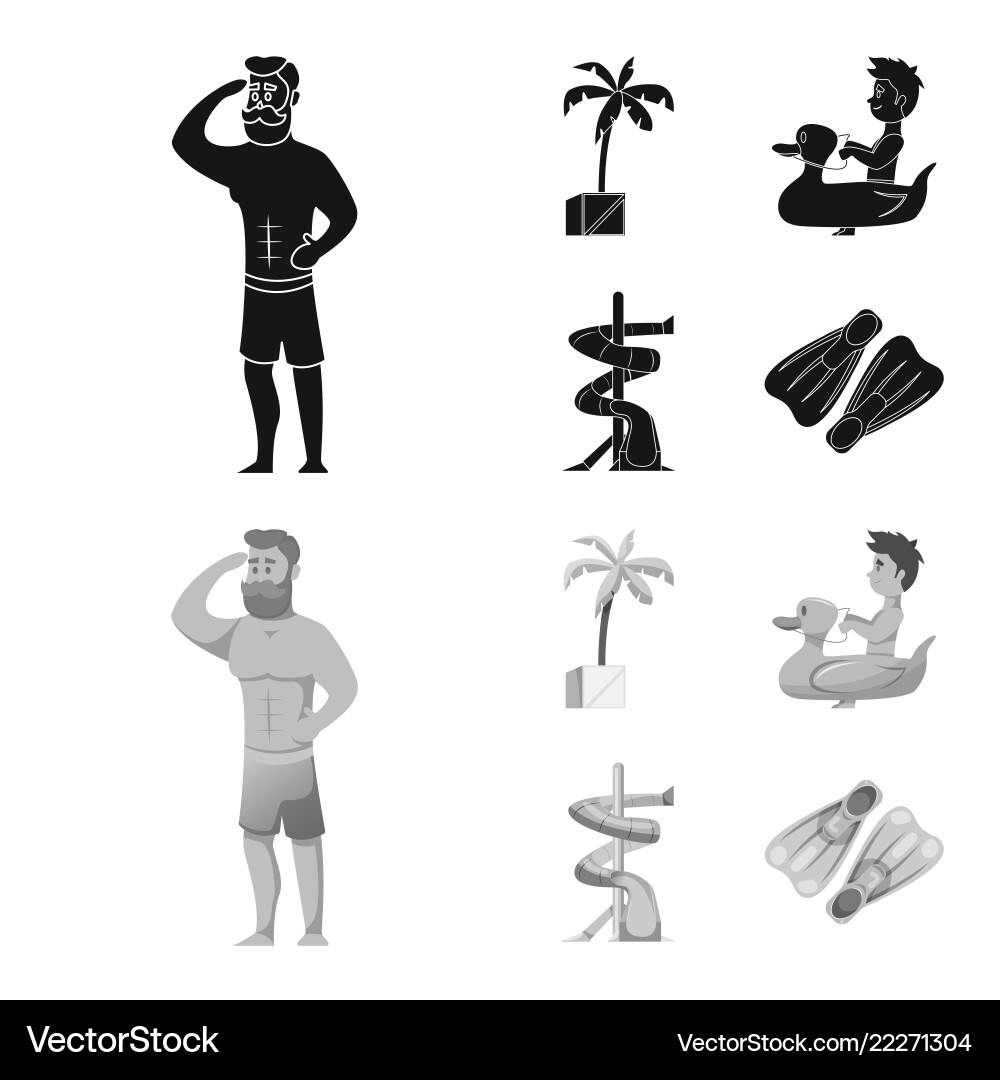 Design of pool and swimming icon set Design of pool and swimming icon set vector image