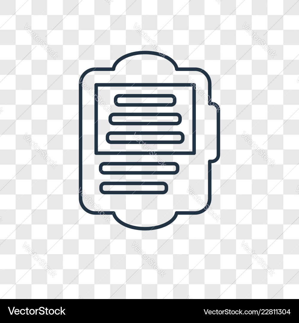 Ereader concept linear icon isolated Ereader concept linear icon isolated vector image