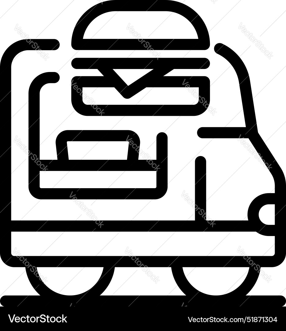Food truck selling street is offering burgers Food truck selling street is offering burgers vector image
