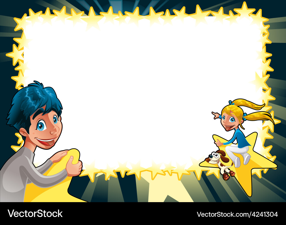 Funny card with empty space for text vector image