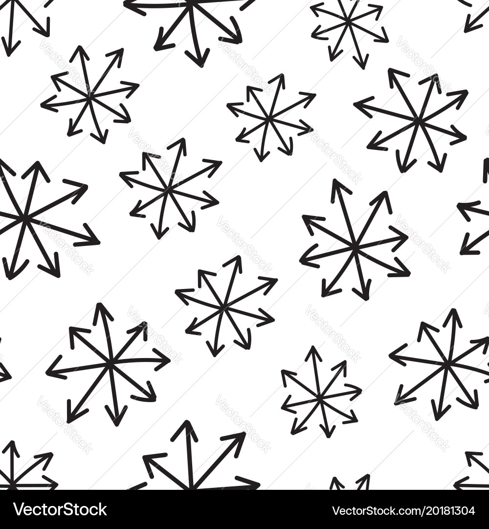 Hand drawn arrow icon seamless pattern background vector image