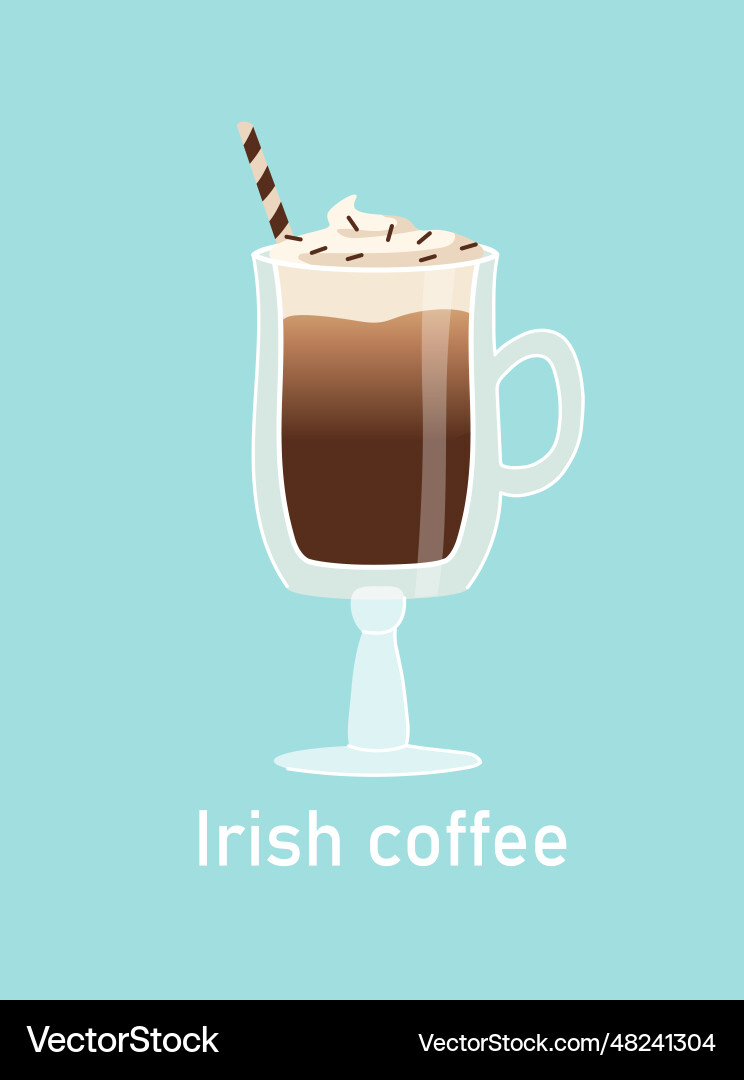 Irish Coffee Sticker Konzept Irish Coffee Sticker Konzept vektorbild