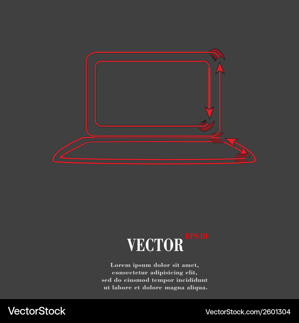 Notebook flache moderne Web-Taste und Raum für Ihre Vektorbild