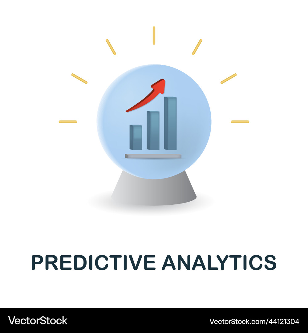 Predictive analytics icon 3d from customer Predictive analytics icon 3d from customer Vector Image